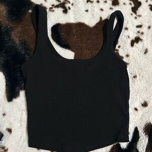 Black Ribbed Women's Tank Top